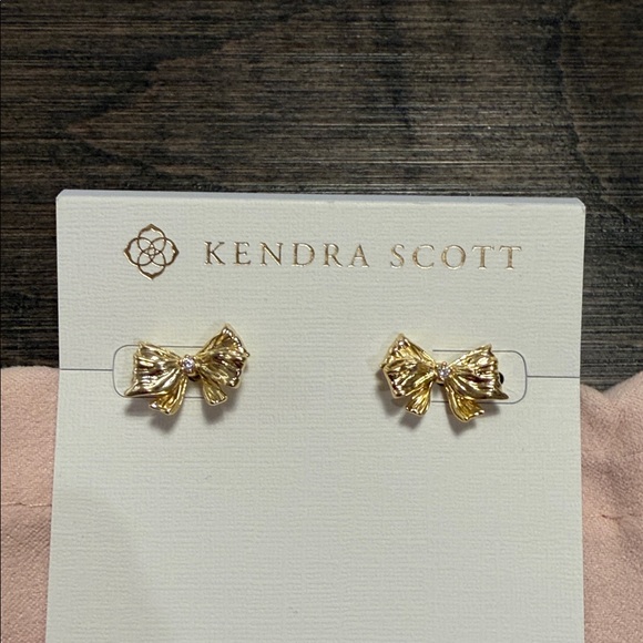 LoveShackFancy and Kendra Scott Gold Bow Stud Earrings - Picture 2 of 5